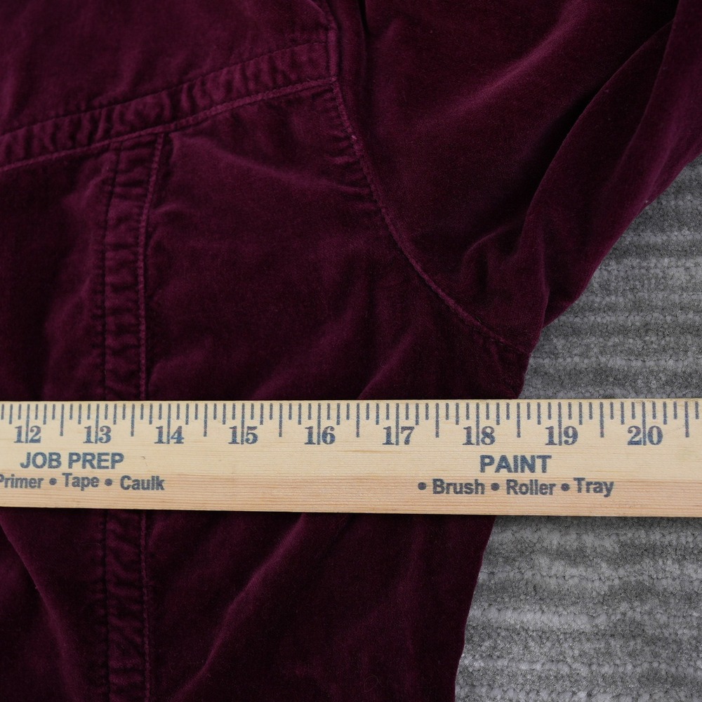 Cabi Burgundy Plum Velvet Zip Up Jacket Style 379 Women's Medium Cotton Collar - Picture 5 of 10